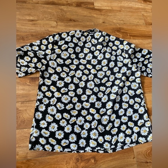Vintage Cricket Lane Daisy Print Button Down Short Sleeve Blouse Size 18 - Picture 3 of 11